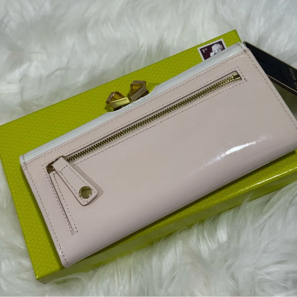 Ted Baker Cream Light Pink Patent Leather Wallet